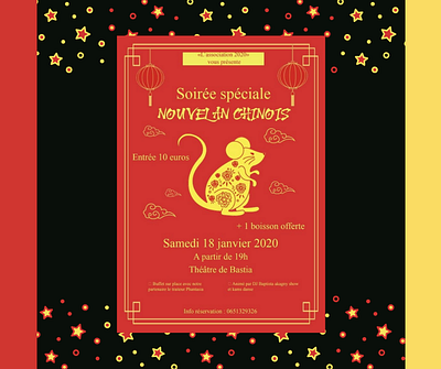 Affiche réalisée sur le thème du nouvel an chinois