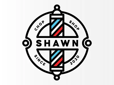 shawn s chop shop adobe barber barbershop branding dribbble logo logo design monogram vector vintage