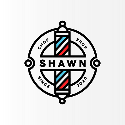 shawn s chop shop adobe barber barbershop branding dribbble logo logo design monogram vector vintage