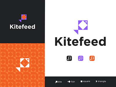 KiteFeed Logo Design agency animal apps icon beter fish brand identity branding company logo fish logo flat logo kid kids kitefeedlogo kitelogo kites letterk logos mark minimal simple wind