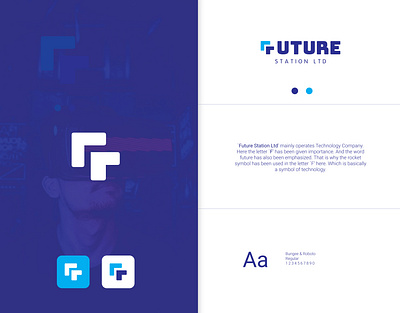 Future Station Ltd. branding f letter f letter logo f mark f monogram flat future logo gaming logo logo design minimal tech logo typography ui