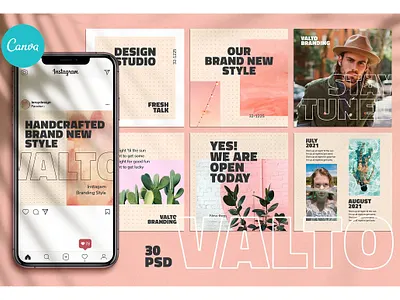 VALTO – Instagram Branding Template blog blogger color design fashion instagram instagram banner instagram post instagram stories instagram story template instagram template instagram templates minimal posts social media social media pack social media template stories story template