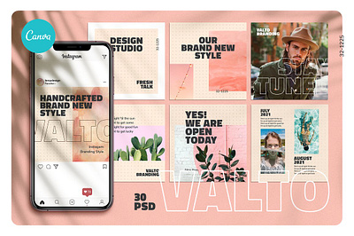 VALTO – Instagram Branding Template blog blogger color design fashion instagram instagram banner instagram post instagram stories instagram story template instagram template instagram templates minimal posts social media social media pack social media template stories story template