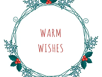 Christmas Warm Wishes greeting card christmas christmas card christmas flyer design flat design floral floral design greeting card illustration minimal vector warm wishes