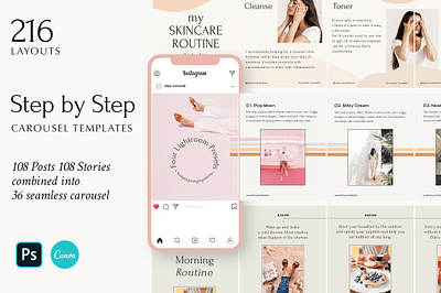 Step by Step - Instagram Templates advertising branding carousel color design instagram instagram banner instagram post instagram post template instagram posts instagram stories instagram story template instagram template instagram templates social media social media template stories story template templates