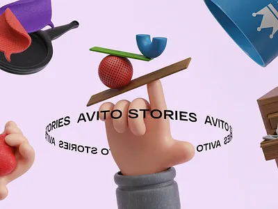 Avito Stories 3d abstract art c4d character creative design dribble illustration trend