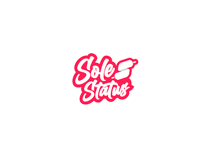 Sole Status abstract branding flat geometric illustrator logo logotype minimal modern red script shoelace sneaker typography vibrant