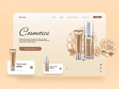 Cosmetics Landing Page beauty cosmetic cosmetic mockup cosmetics dribble dribble shot facewash fashion fashion app fashion brand fashion products landing page landing page design landingpage product website products shampoo website website concept website design