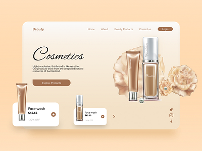 Cosmetics Landing Page beauty cosmetic cosmetic mockup cosmetics dribble dribble shot facewash fashion fashion app fashion brand fashion products landing page landing page design landingpage product website products shampoo website website concept website design