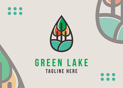 Green lake minimalist logo design flat flat minimal logo flat minimalist logo flat minimalist logo design line art logo lineart minimal minimalist minimalist logo natural natural logo nature