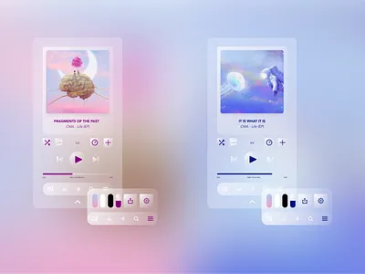 Music Player UI Design designtrends glass glassmorphism music app musicplayer thevisualx ui uidesign uidesigner uiux uiux design ux