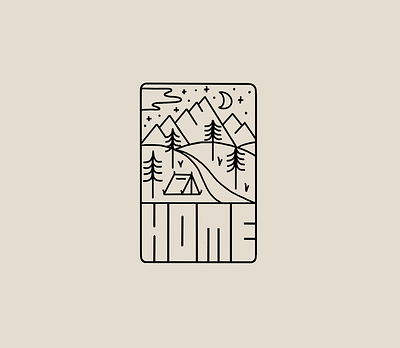 Home backpacking camping hand lettering illustration lettering logo mountains outdoor type typography