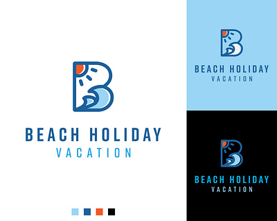 Beach holiday logo design beach logo brand identity business logo company logo company logo design custom logo holiday holiday logo logo travel logo truism logo