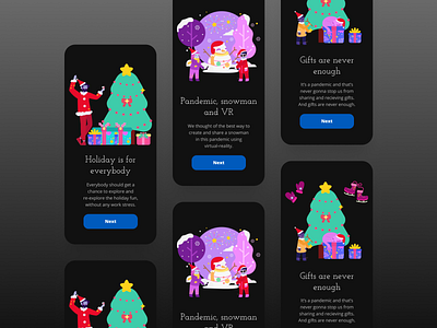 Holiday-App Onboarding Dark-theme adobe photoshop adobe xd app clean design minimal onboarding onboarding screens product design ui ux walkthrough