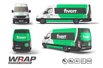 VAN MOCKUP WRAP design design mockup print sticker van vector vinyl wrap