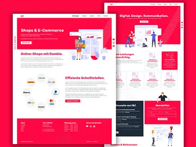 Digital Design Agency / Advertising Agency - Webdesign v2 advertising agency bold font design agency digital agency illustrator rubik ui uiux ux webdesign website white frame