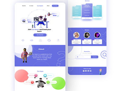 Landing Page for Co-team design illustration interface ui ui ux uidesign ux web webdesign website