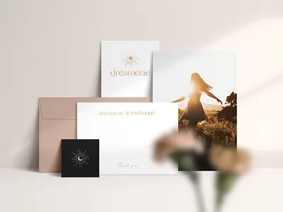 Dreamerie Handmade Natural Candles Branding brand design brand identity branding business card design candles ethical business feminine logo illustration lifestyle lifestyle brand logo moon moon logo sun sustainable