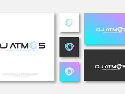 Dj Atmos atom branding dj logo logo design modern music signature logo unique