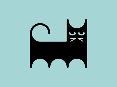 Magic cat 2d animal branding cat design flat graphic icon illustration logo logotype magic mark minimal minimalistic mysterious negative space symbol vector wildlife