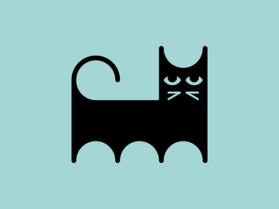 Magic cat 2d animal branding cat design flat graphic icon illustration logo logotype magic mark minimal minimalistic mysterious negative space symbol vector wildlife