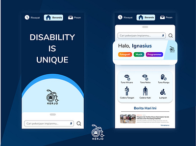 Kerjo, Job for Disability Apps disability job application work