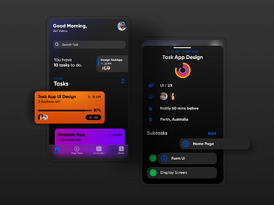Task Management Mobile App mobile mobiledesign productivity task taskapp uidesign