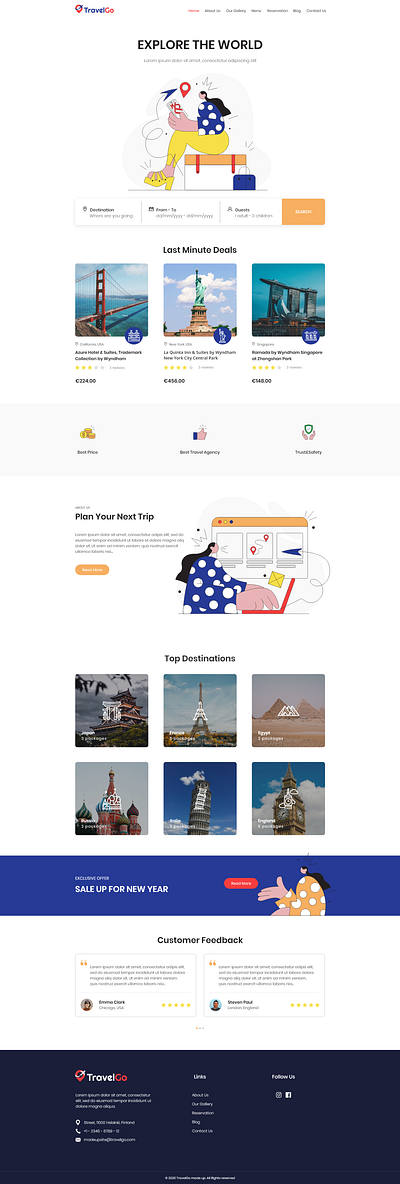 Travel Website design graphic design illustration travel ui ux