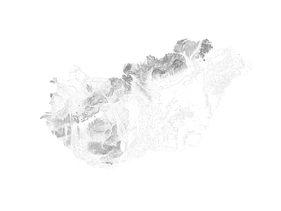 Hungary - Black and white map black and white hungary illustration landscape map minimal mountain nature poster relief topographic topography