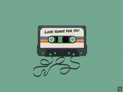 Love songs for you casette crush illustration love love song mixtape retro