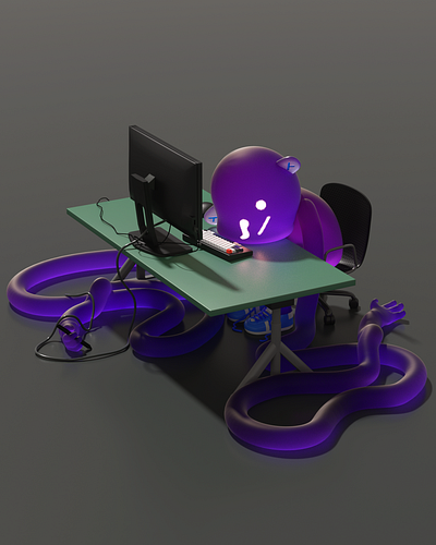 Done with this s*** 3d c4d character illustration octane