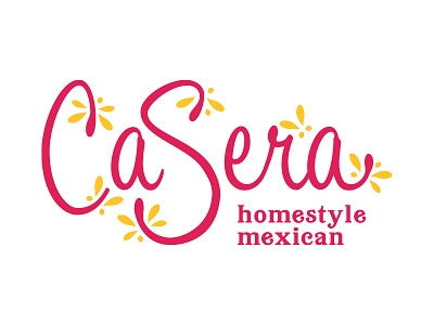 Casera Pt. 2 floral logotype mexican mexican restaurant pink restaurant brand restaurant branding type typography