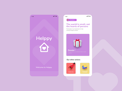 Helppy app charity design donation ui ux