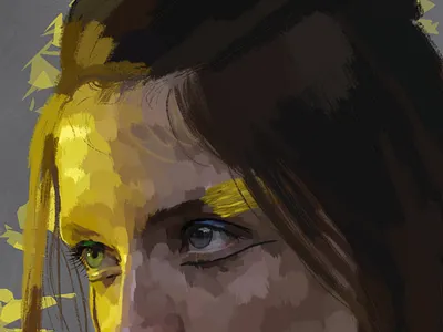 Yellow digital painting fantasy illustration paint procreate woman