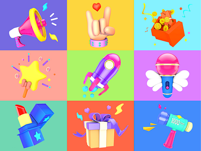 Live gift 3 × 3 app branding design illustration