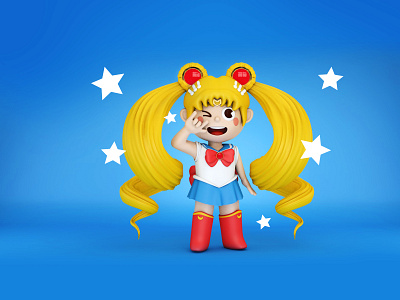 3D-Sailor Moon 3d 3ddesign cinema4d designer