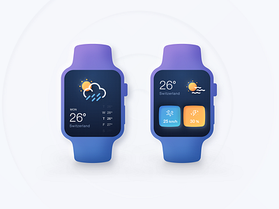 Weather UI for Apple Watch - Neumorphism 3d icons apple watch mockup apple watch ui clean colors gradients icon design icons minimal modern neumorphic design neumorphism ui ui ux vinodkumarpalli wearable ui weather app weather forecast weather icons weather widget