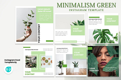 Instagram Feed Template - Minimalis Green branding design graphicdesign green instagram instagram post instagram story instagram template tamplate