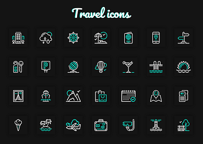 Travel icon pack graphic graphic design graphicdesign icon icon design icon set iconography icons line art line icon line icons linework travel travel app travel icons ui uidesign uiux ux ux design