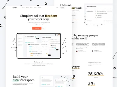 Oval Landing Page Series analytics b2b button conversion customer dashboard header illustration landing page minimal saas saas app saas design saas landing page saas website simple ui kit web design white space workspace