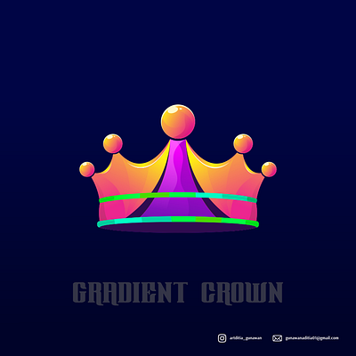 gradient crown logo animation branding coreldraw design design art ilustration ilustrator logo sketch vector