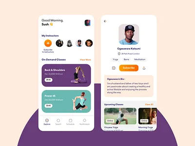 Fitness Instructor App🧘🏻‍♂️ app design design exercise fitness fitness coach gym instructor mobile mobile ui product design running trainer ui uidesign user experience userinterface uxui workout yoga