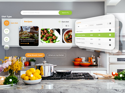 Kitchen AR Concept 3d adobe adobexd augmentedreality cuisine design designinpiration food home kitchen mockup prototype rebound ui uidesign user experience win