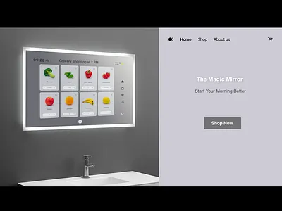 DailyUI003. Landing Page 3d 3dtransformation adobe xd adobexd dailyui design landingpage landingpagedesign magicmirror shop smartmirror ui ux visual design vr web web designer webdesign website