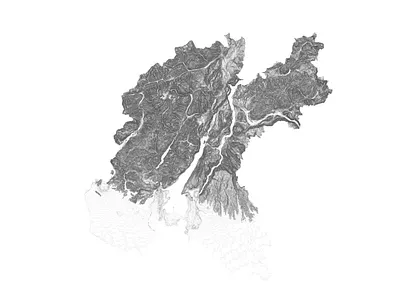 Lago di Garda, Italy black and white garda illustration italia italy lago landscape minimal mountain nature relief topographic topographical topography