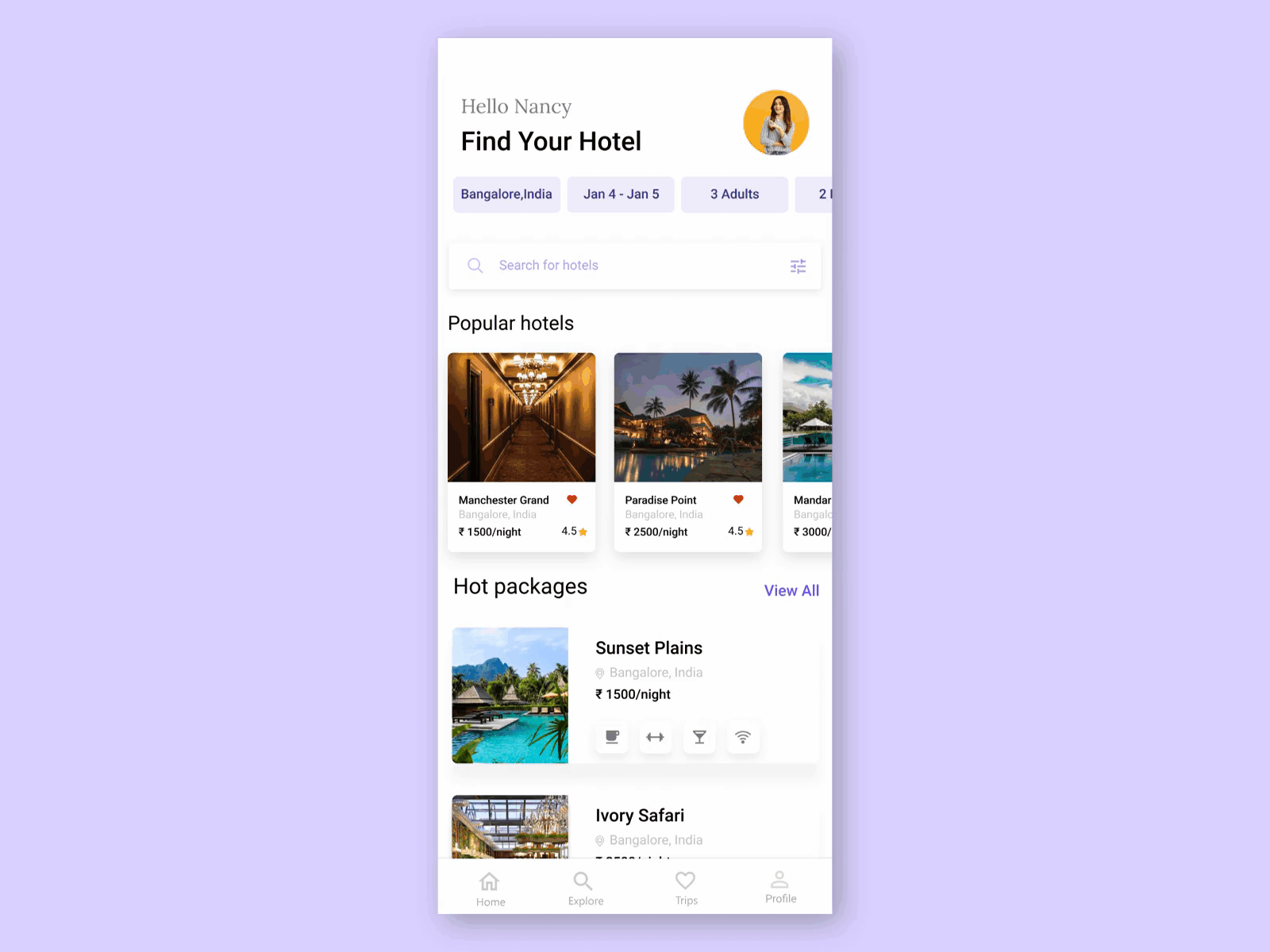 Online Hotel Booking Animation aftereffects animated app dailyui design figma flat illustration illustrator minimal ui uidesign uiux vector web website xd xd design