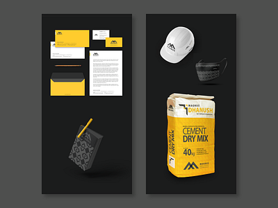 Stationery and Packaging - Magnus and Dhanush from Magnus brand identity branding business card construction dhanush envelope graphic design helmet illustration illustrator letterhead magnus mask mockup notepad package design packaging stationery stationery design vector