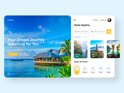 Travel - Web Hero Header hero banner hero header hero image hero section homepage landing page landingpage template templates tour tour app tours travel travel agency travel app traveling travelling