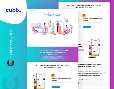 Cubix Website Design adobe xd agency branding clean design development landing page ui uiux website