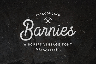 Barnie’s – Handcrafted Vintage Script Font branding business card handcrafted handwritten logos materials mockup natural poster prints quotes script vintage